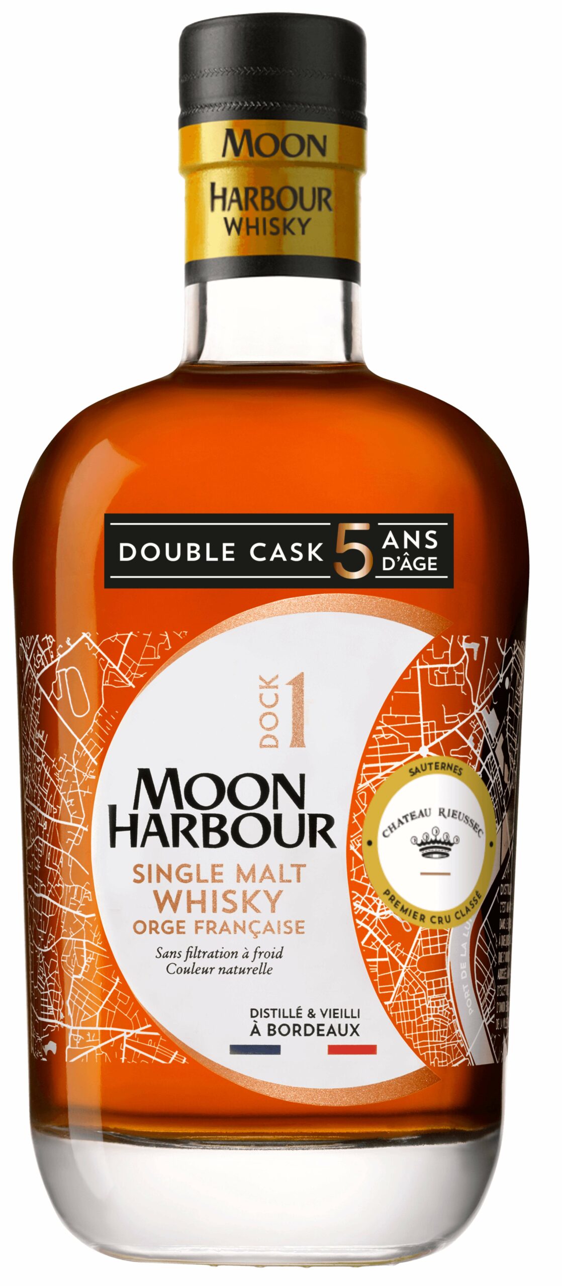 Whisky Dock 1 – Single Malt Double Cask Châteaux Rieussec ou Guiraud ou Carbonnieux – 5 ans