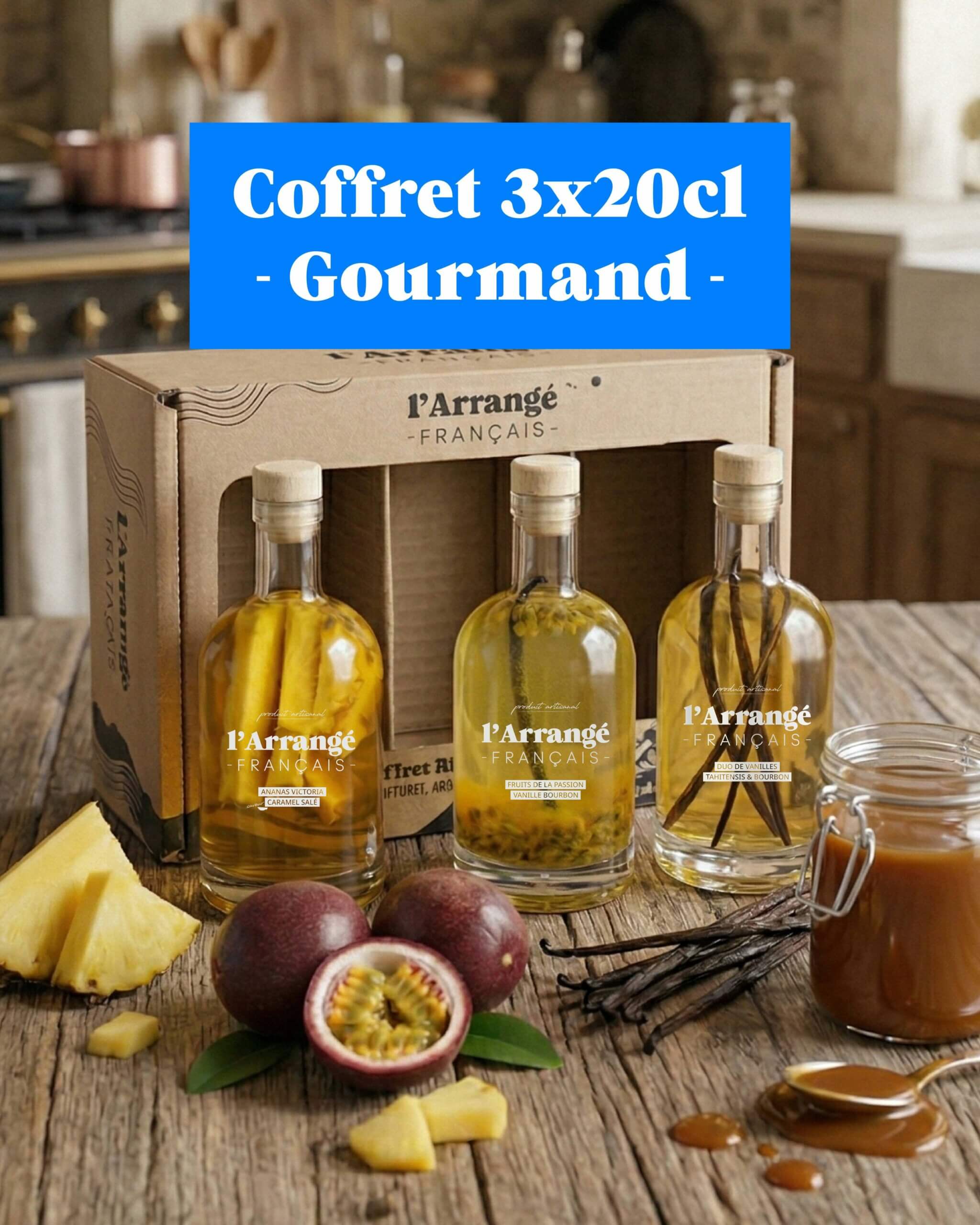 Coffret “Gourmand” rhums arrangés – 3×20 cl